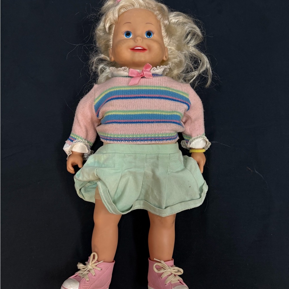 80’s cricket doll, chair and accessories